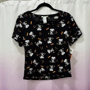 Peanuts Black and Orange Short Sleeve Tee